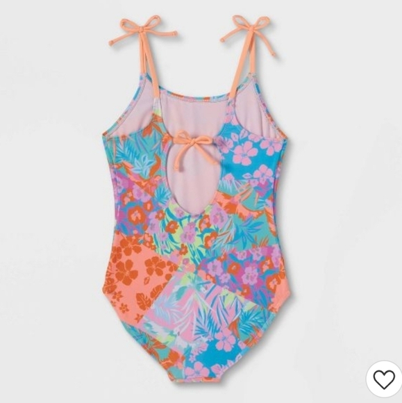Cat & Jack Floral Print One Piece Swimsuit Size XL(14-16) - Picture 2 of 5